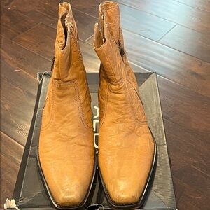 Aldo Tan Leather Cowboy Boots